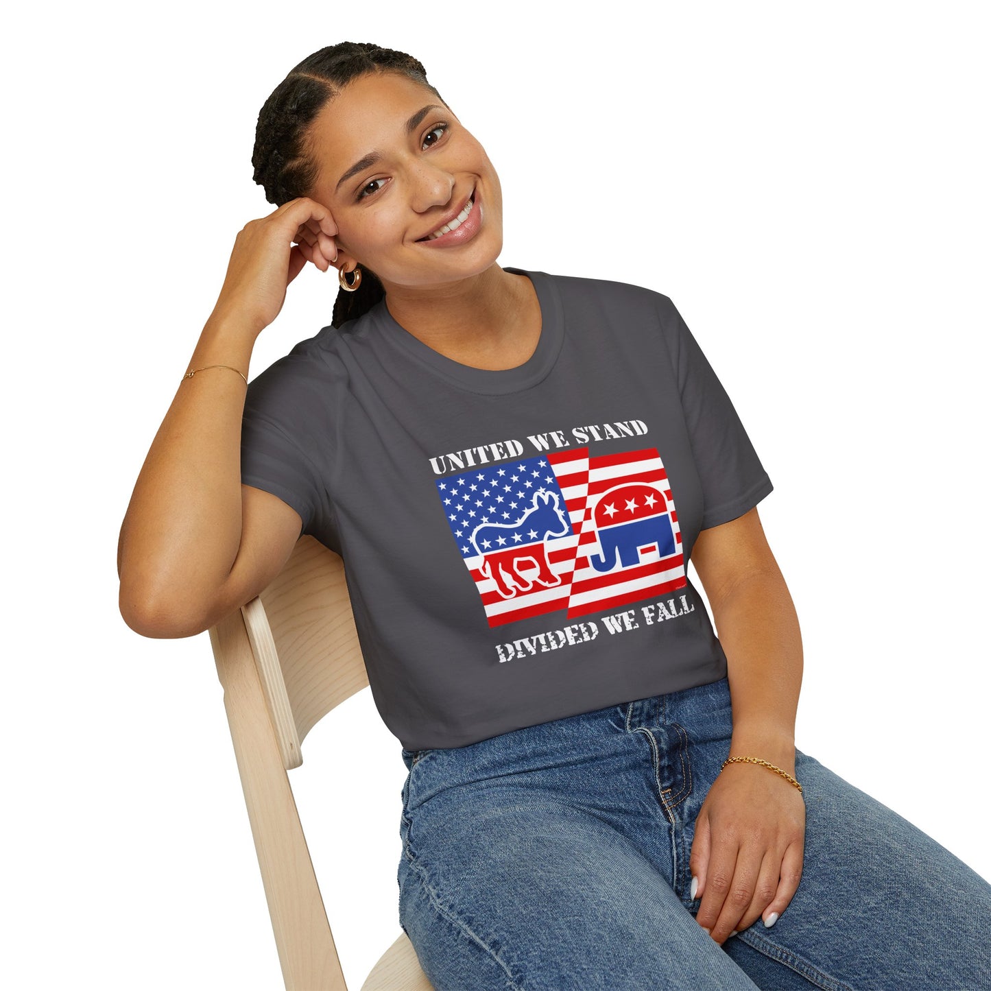 United We Stand Divided We Fall Adult T-Shirt by TOOLOUD