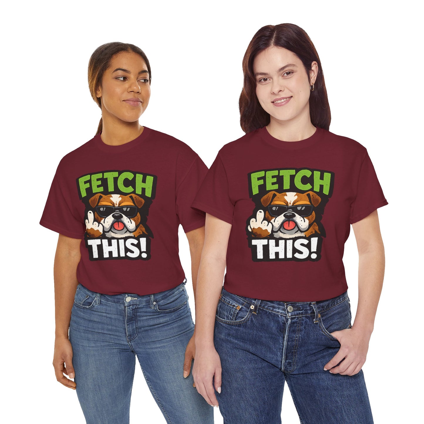 Fetch This! Middle Finger Adult Unisex T-Shirt by TOOLOUD