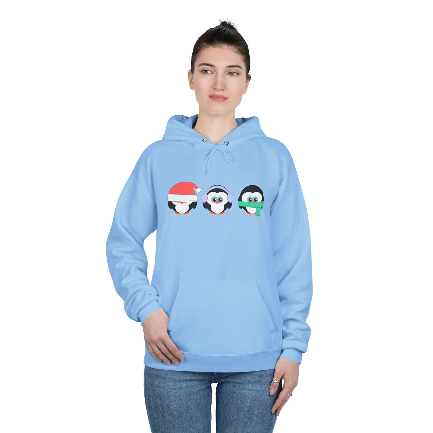 Christmas Penguins See No Evil Hear No Evil Speak No Evil Pullover Hoodie Sweatshirt by TOOLOUD