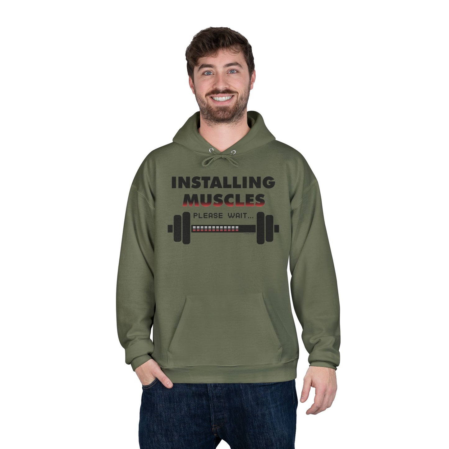 Installing Muscles Hoodie Sweatshirt Hooded Pullover by TOOLOUD