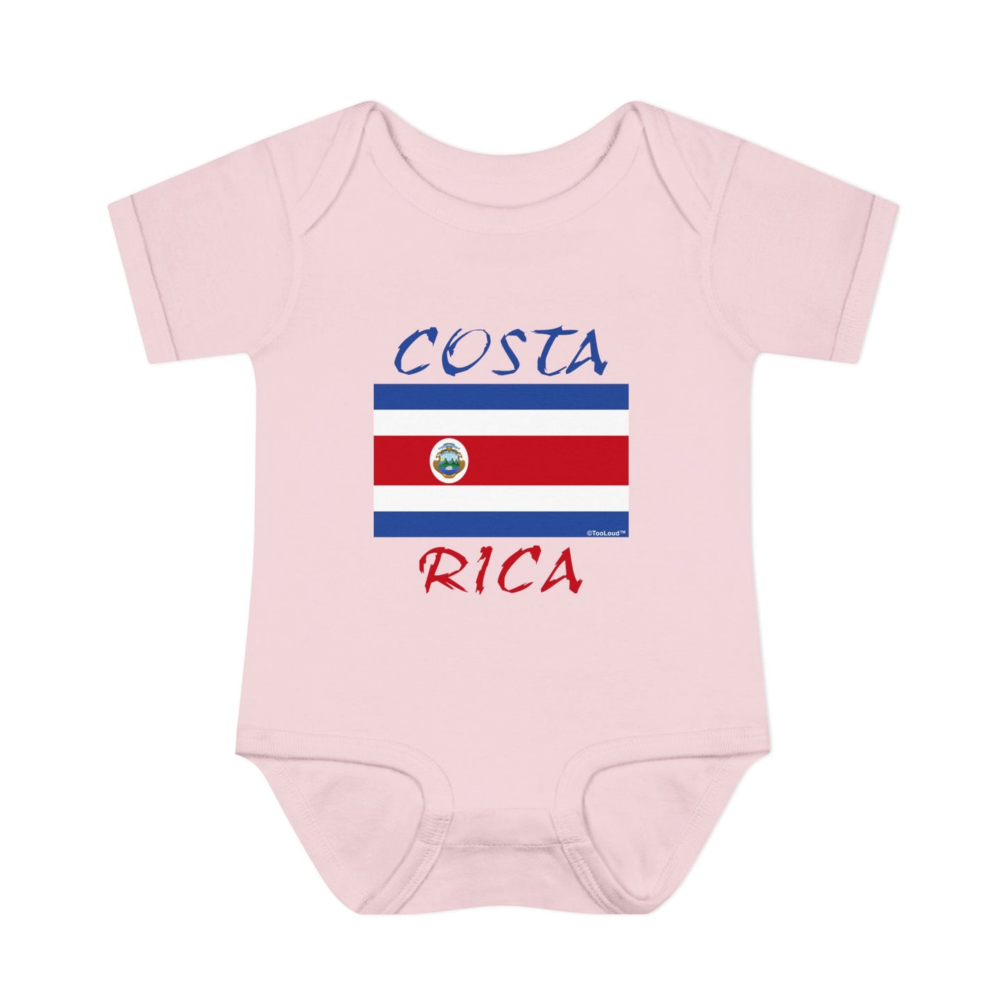 Costa Rica Flag Baby Romper Bodysuit by TOOLOUD