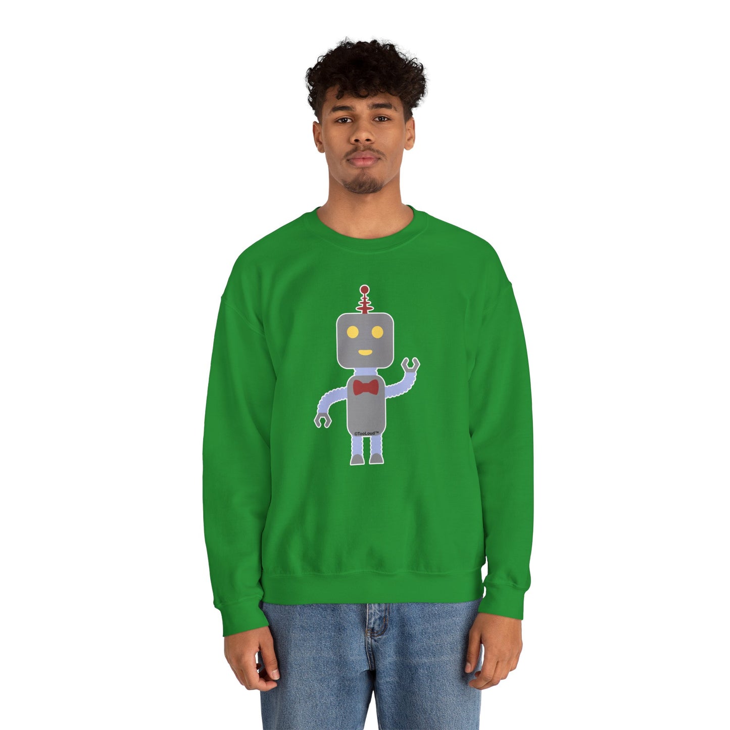Cute Robot Male Adult Dark Sweatshirt by TOOLOUD