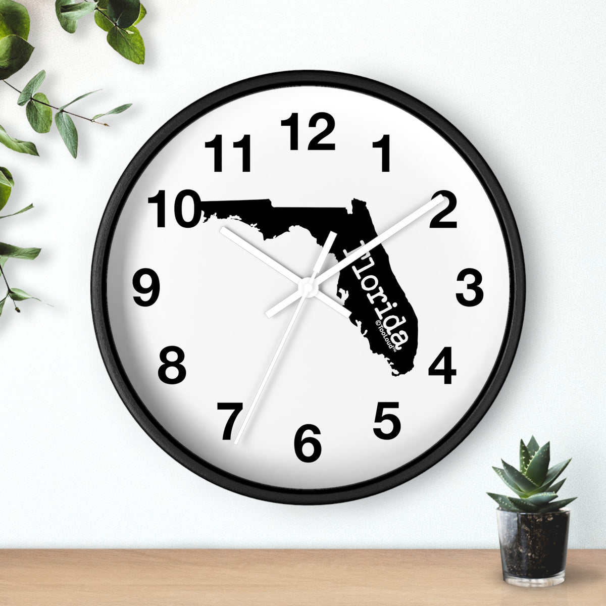 Florida – United States Shape 10" Round Wall Clock with Numbers by TOOLOUD