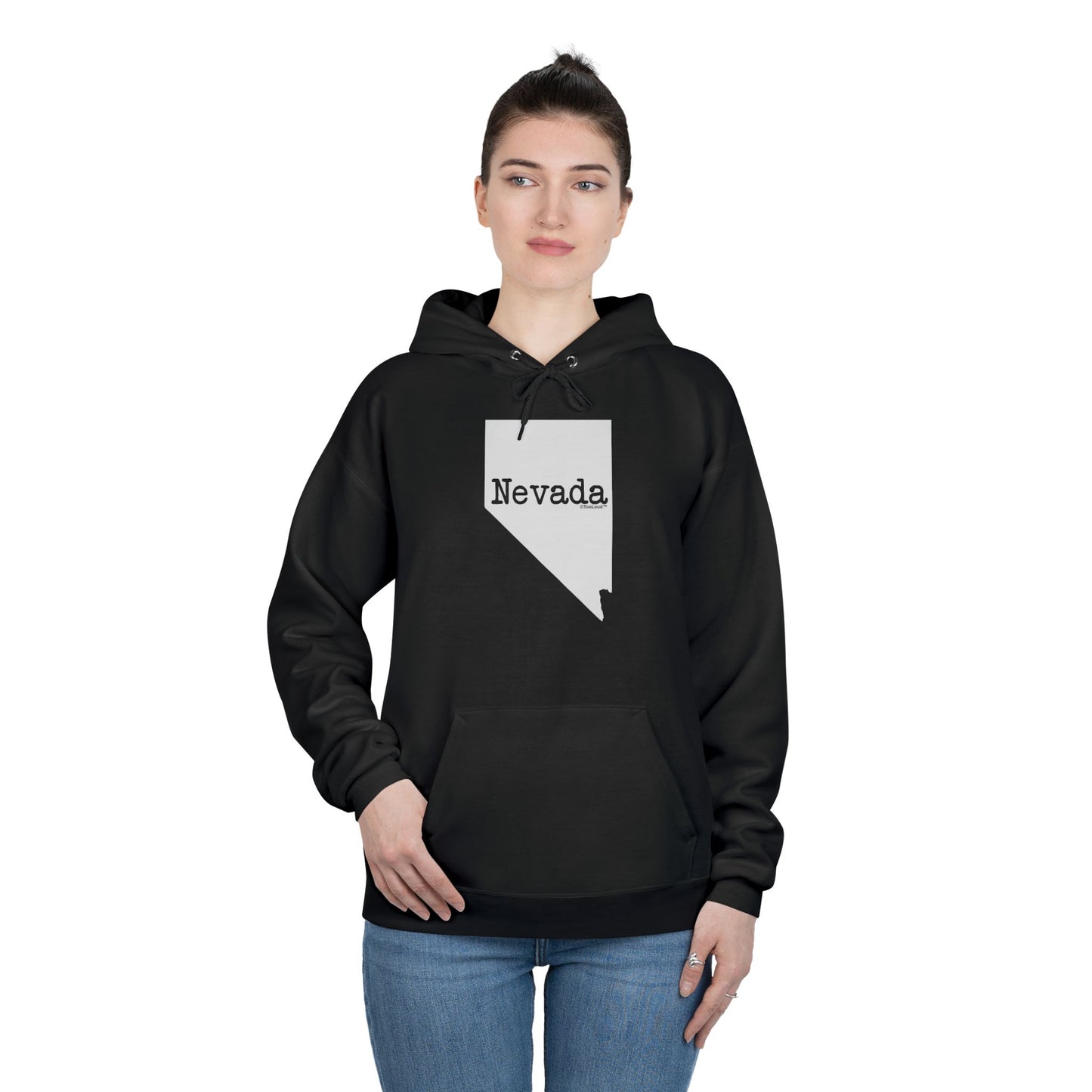Nevada – United States Shape Dark Pullover Hoodie Sweatshirt by TOOLOUD
