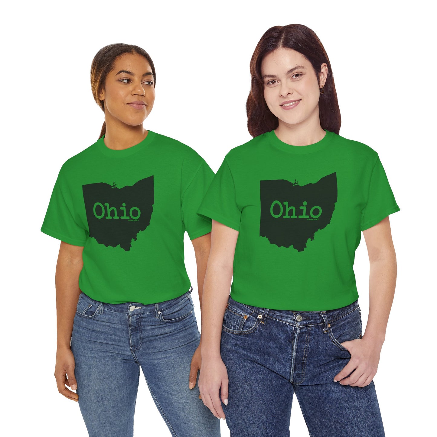 Ohio - United States Shape Print Adult T-Shirt by TOOLOUD