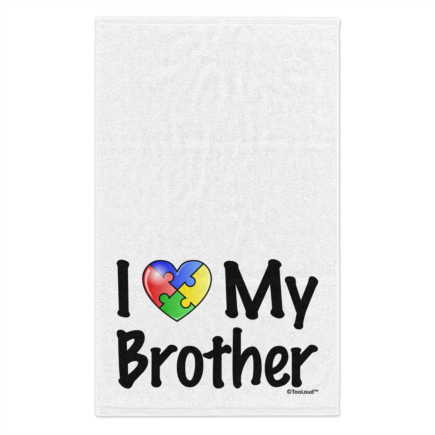 I Heart My Brother – Autism Awareness 11" x 18" Dish Fingertip Towel by TOOLOUD