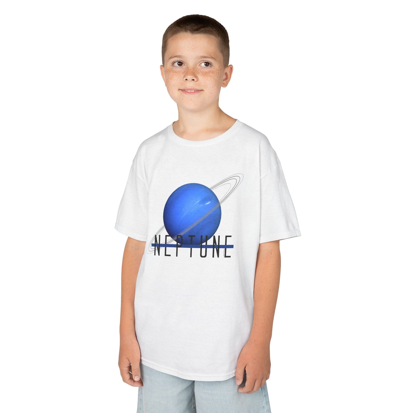 Planet Neptune Text Children's T-Shirt by TOOLOUD