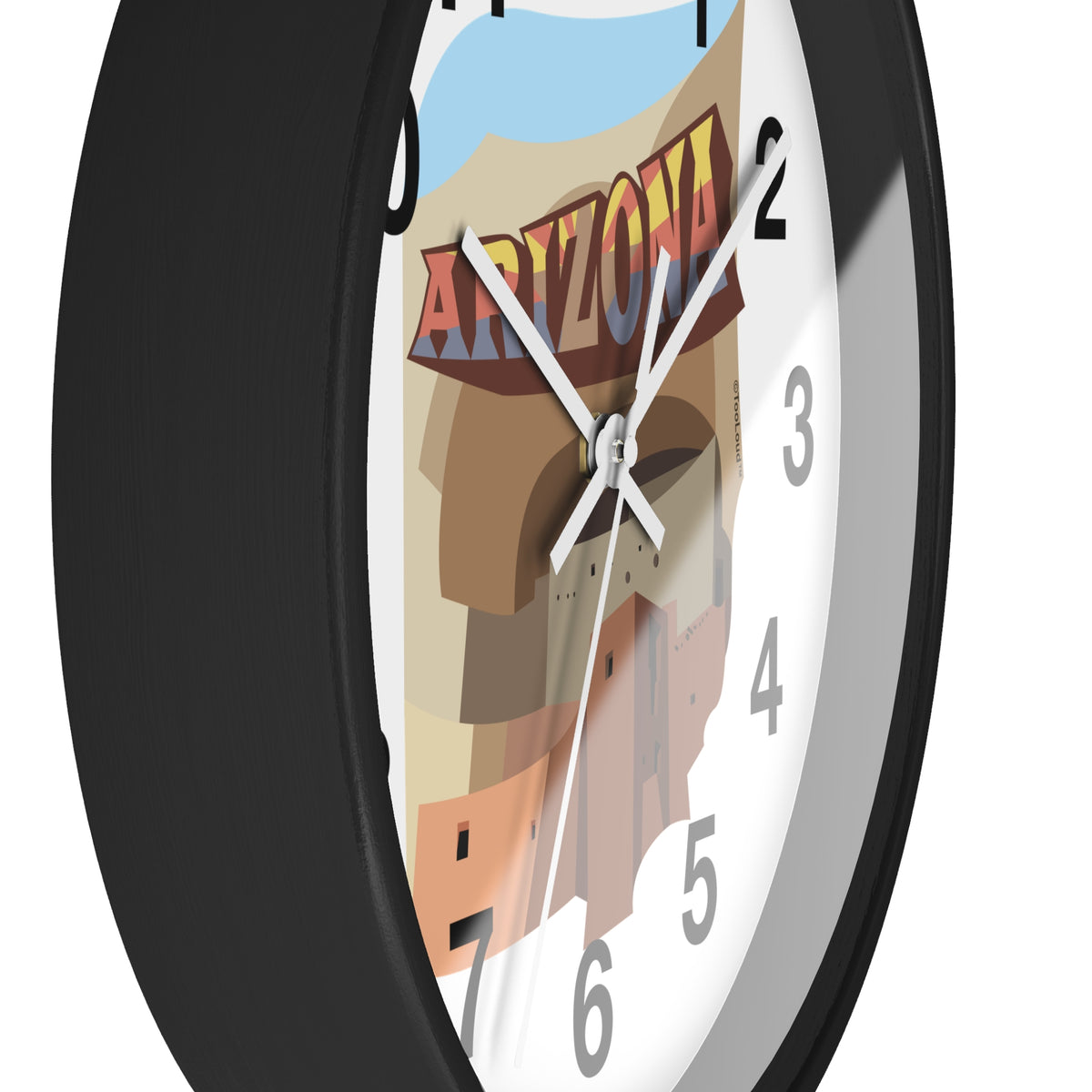 Arizona Montezuma Castle 10" Round Wall Clock with Numbers by TOOLOUD