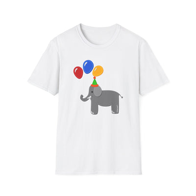 Cute Elephant with Balloons Unisex Adult T-Shirt by TOOLOUD