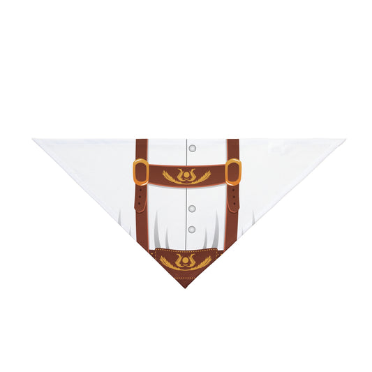 Lederhosen Costume Brown Dog/Pet Bandana 20" or 26" All Over Print – White by TOOLOUD