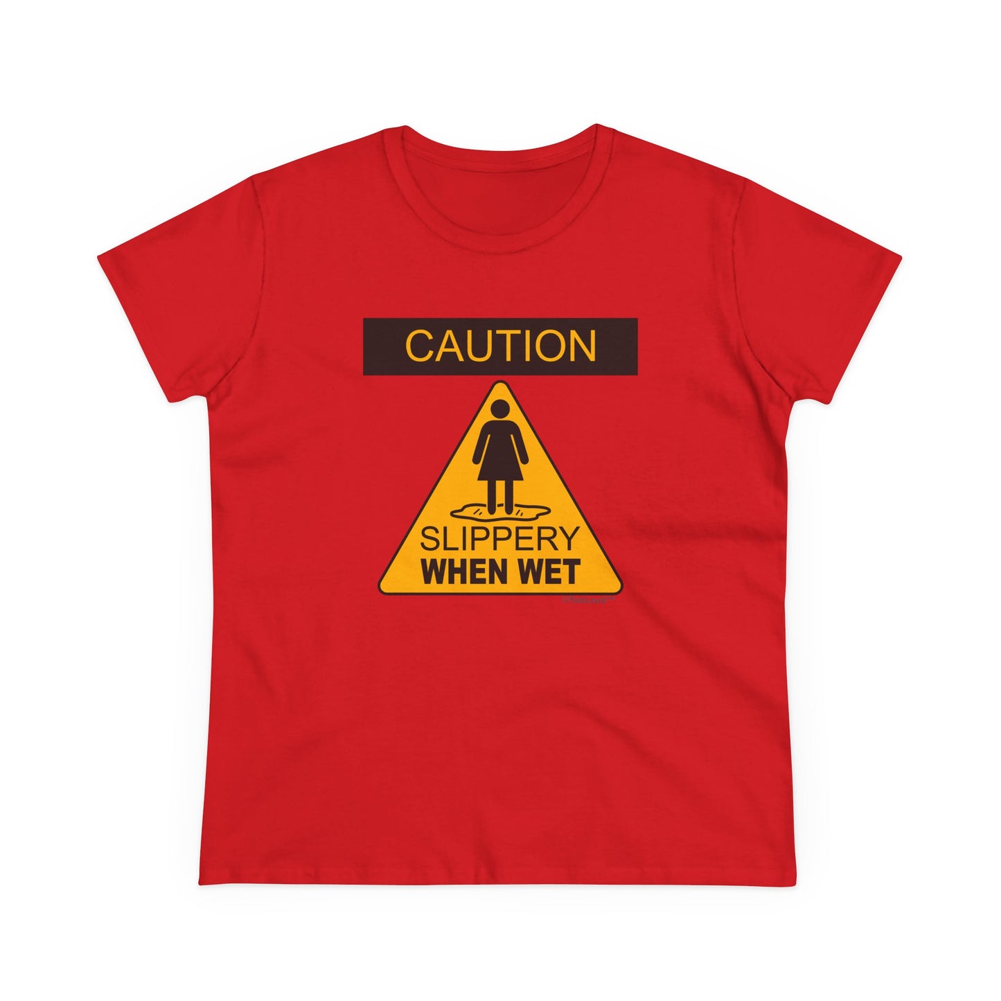 Slippery When Wet Funny Women's T-Shirt by TOOLOUD