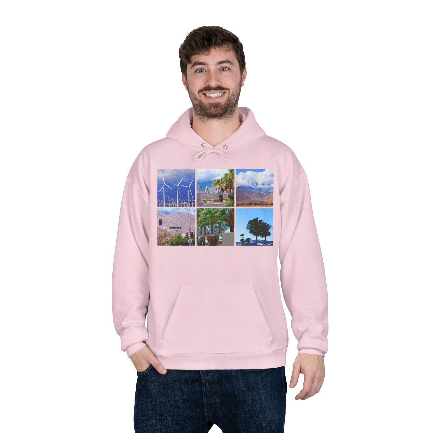 Palm Springs Square Collage Adult Hoodie Sweatshirt by TOOLOUD