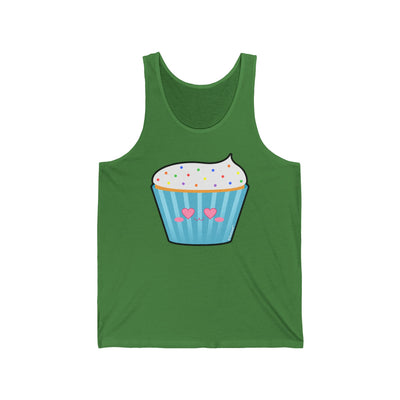 TooLoud Cute Cupcake with Sprinkles - Heart Eyes Women's Jersey Tank Top