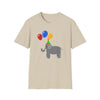 Cute Elephant with Balloons Unisex Adult T-Shirt by TOOLOUD