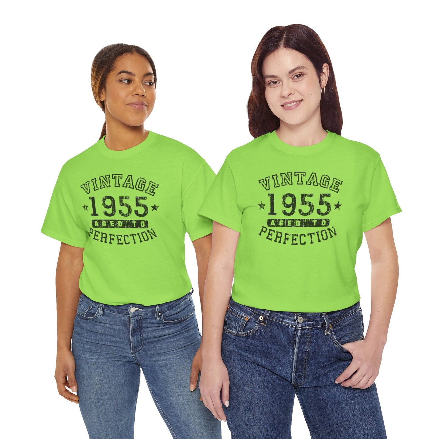1955 - Adult Unisex Vintage Birth Year Aged to Perfection Birthday T-Shirt by TOOLOUD