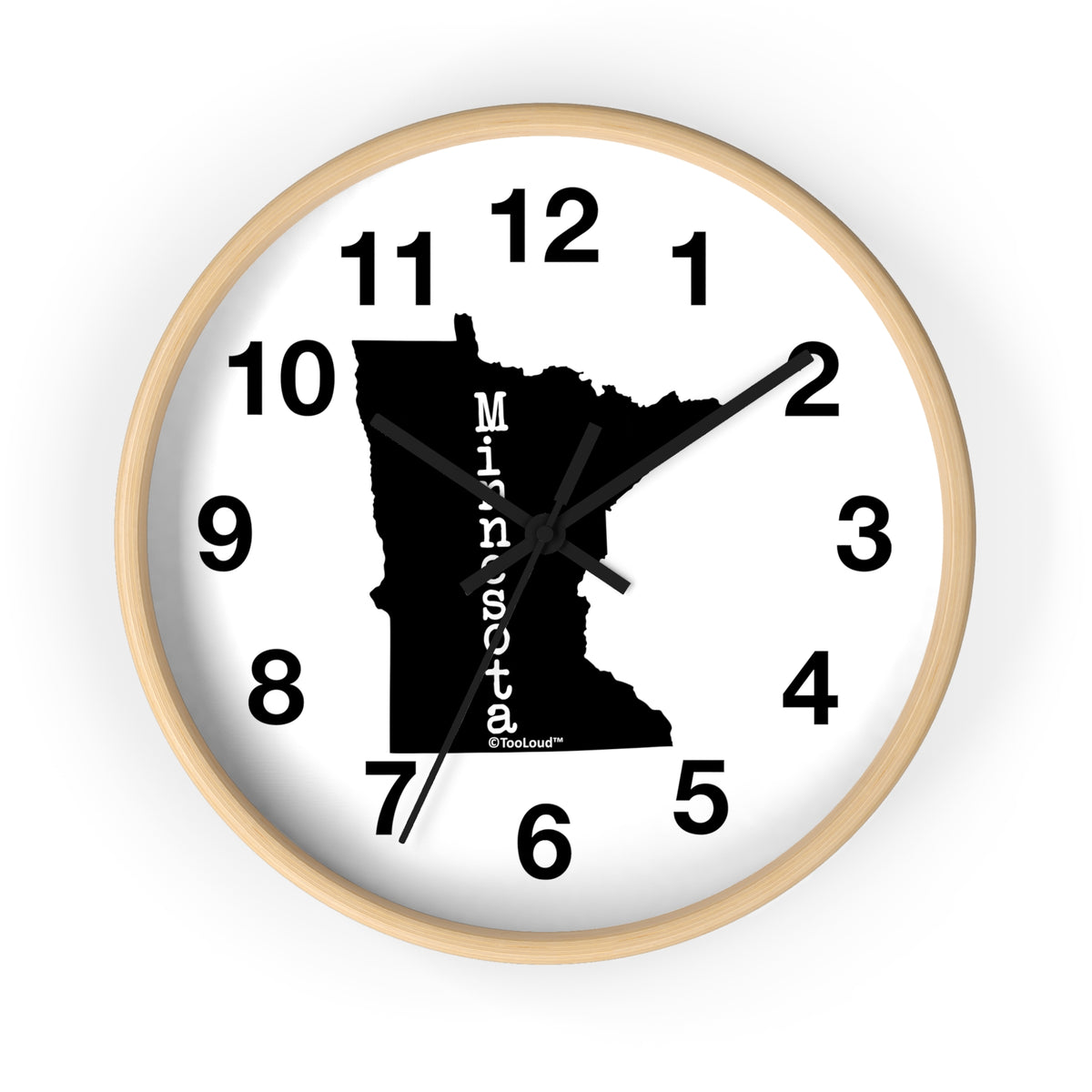 Minnesota – United States Shape 10" Round Wall Clock with Numbers by TOOLOUD
