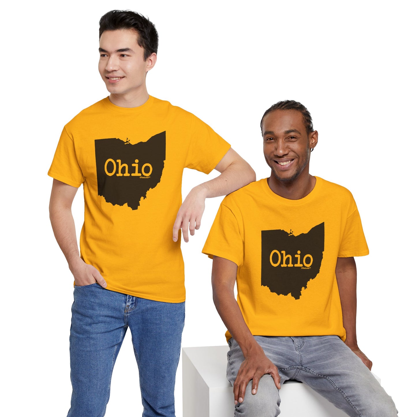 Ohio - United States Shape Print Adult T-Shirt by TOOLOUD
