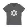 TooLoud Jewish Star of David Adult V-Neck T-Shirt