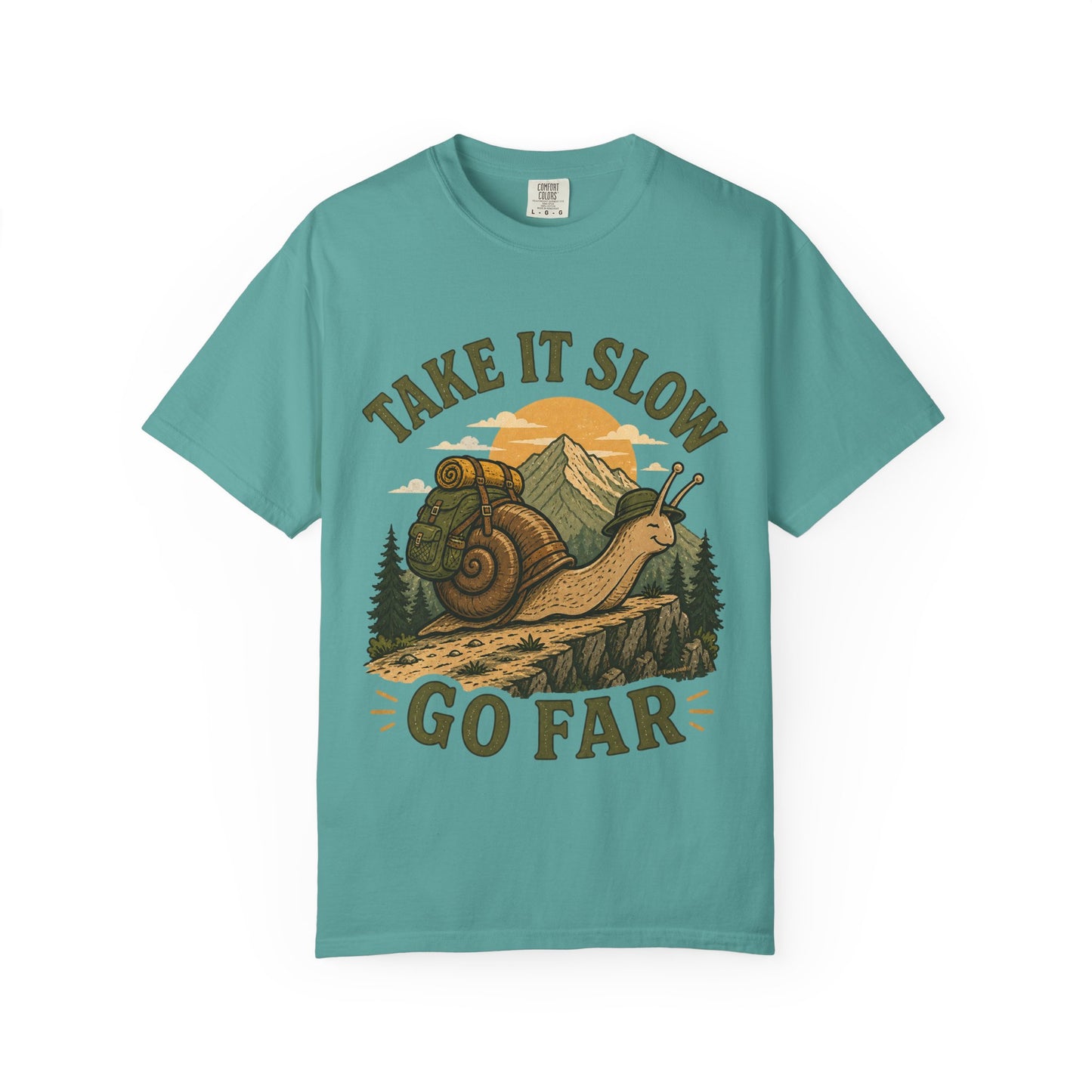 Take It Slow, Go Far – Unisex Garment-Dyed Adult T-Shirt