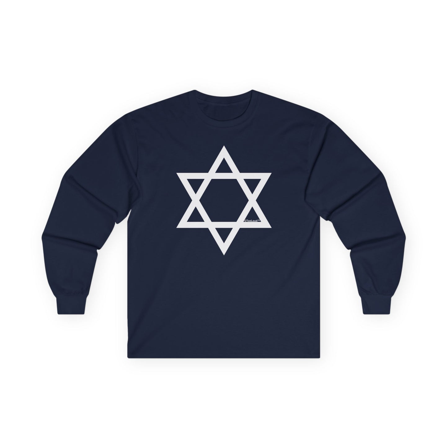 Jewish Star of David Adult Long Sleeve Dark T-Shirt by TOOLOUD