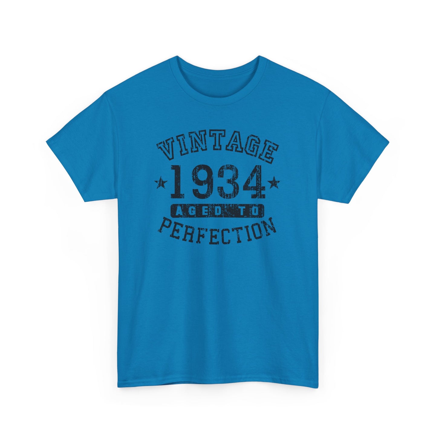 1934 - Adult Unisex Vintage Birth Year Aged to Perfection Birthday T-Shirt by TOOLOUD