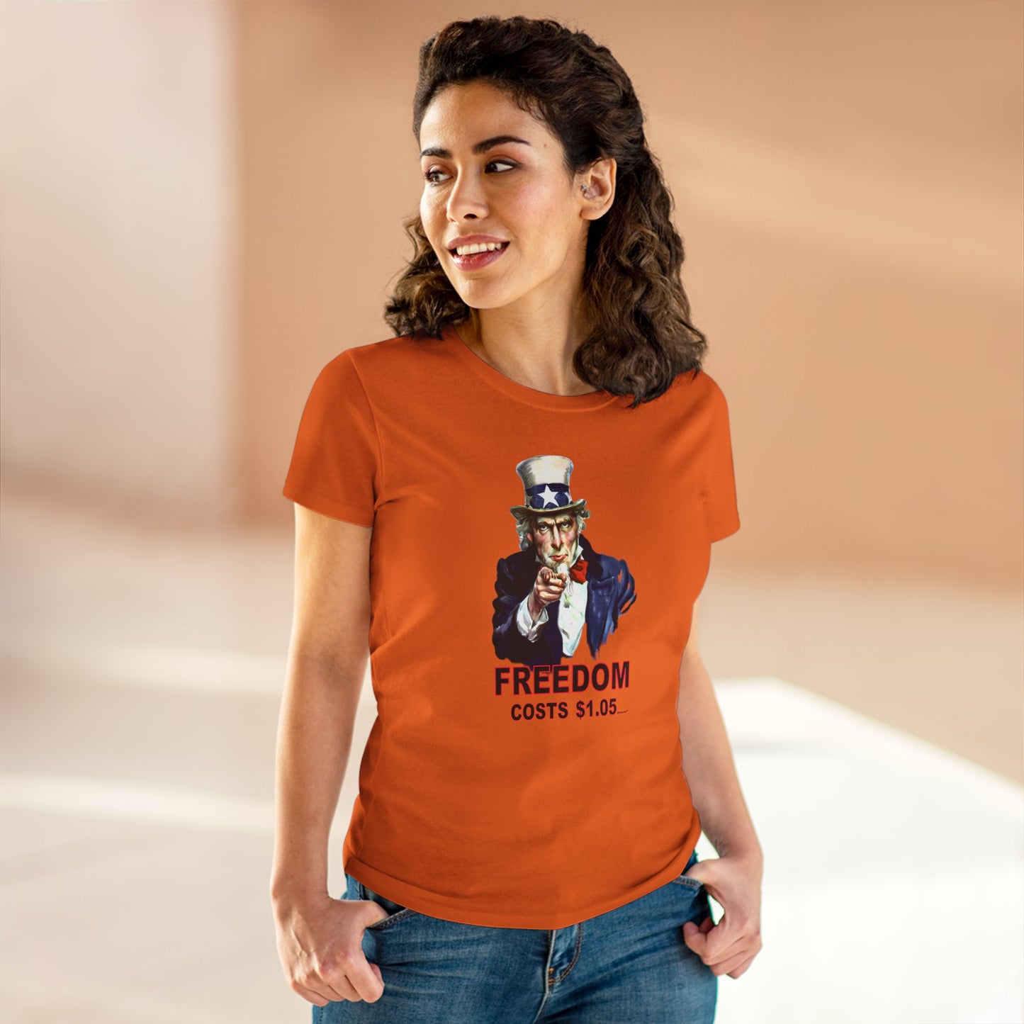 Uncle Sam Freedom Costs a Buck O Five Women's T-Shirt by TOOLOUD