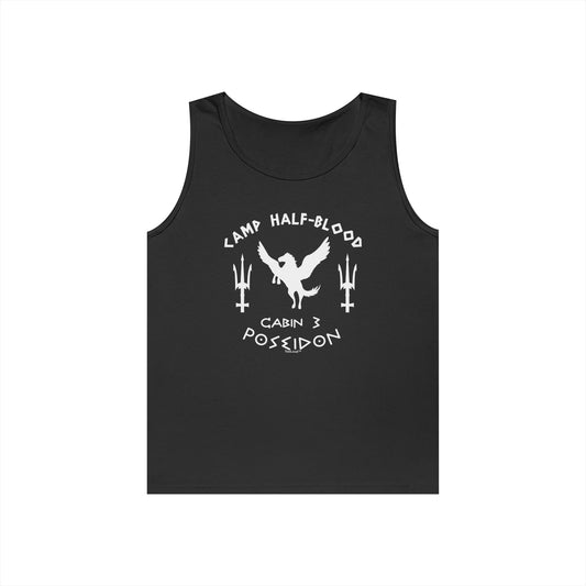 Cabin 3 Poseidon Camp Half-Blood Adult Loose Dark Tank Top by TOOLOUD – Greek Demigod Inspired Design