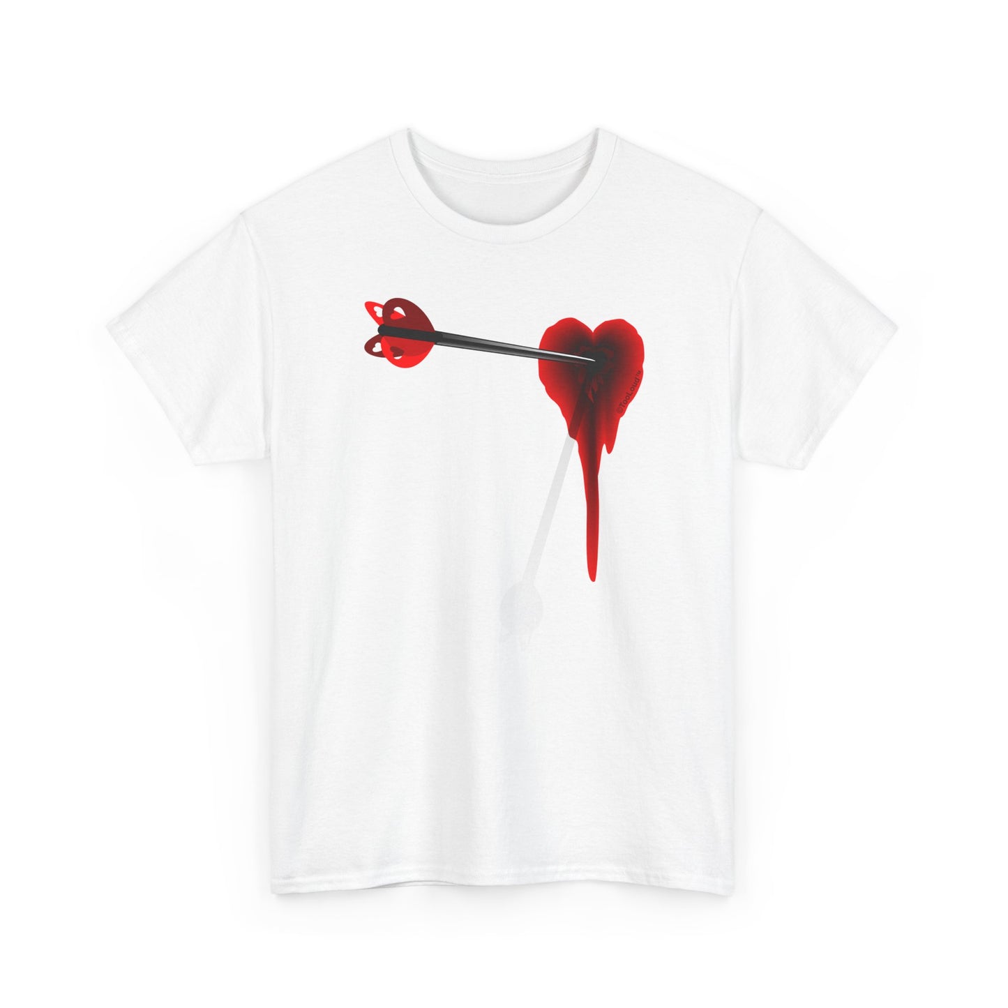 Cupid's Arrow – Heart Shot Wound Design Adult Unisex T-Shirt by TOOLOUD