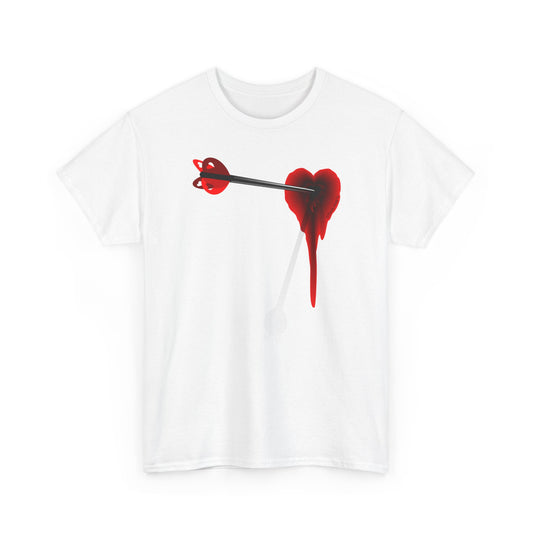 Cupid's Arrow – Heart Shot Wound Design Adult Unisex T-Shirt by TOOLOUD