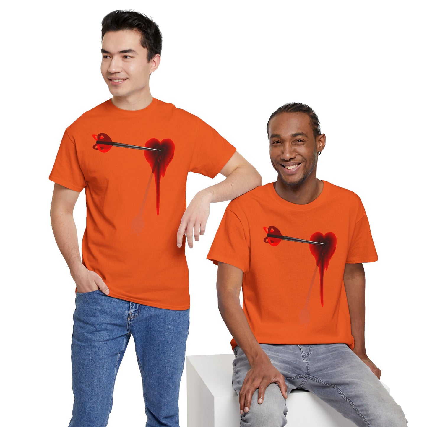 Cupid's Arrow – Heart Shot Wound Design Adult Unisex T-Shirt by TOOLOUD
