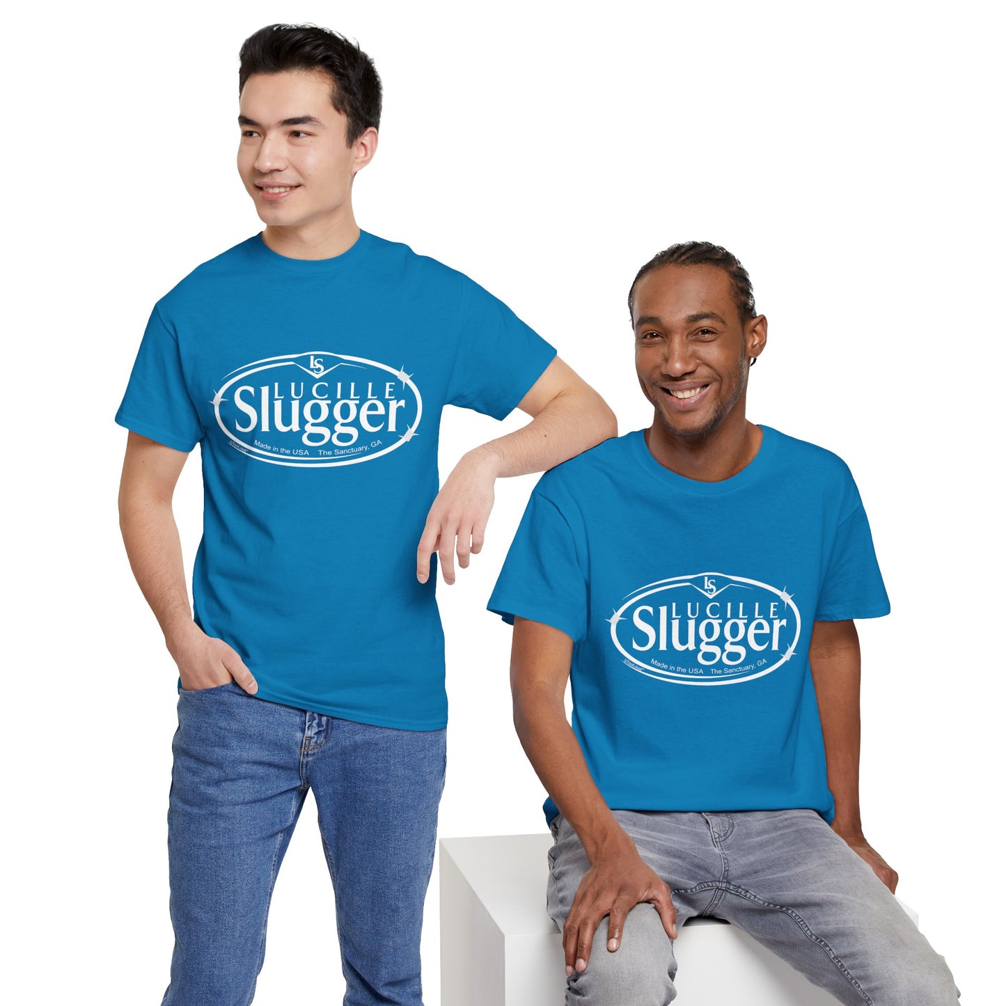 Lucille Slugger Logo Adult Dark T-Shirt by TOOLOUD