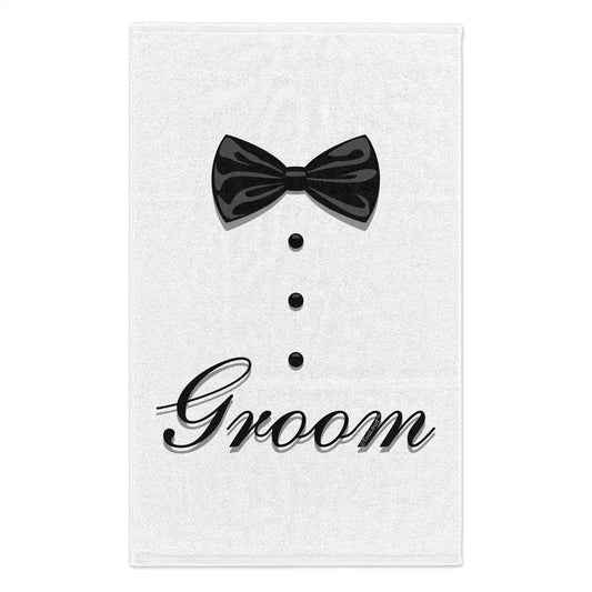 Tuxedo - Groom Micro Terry Sport Towel 11" x 18" by TOOLOUD