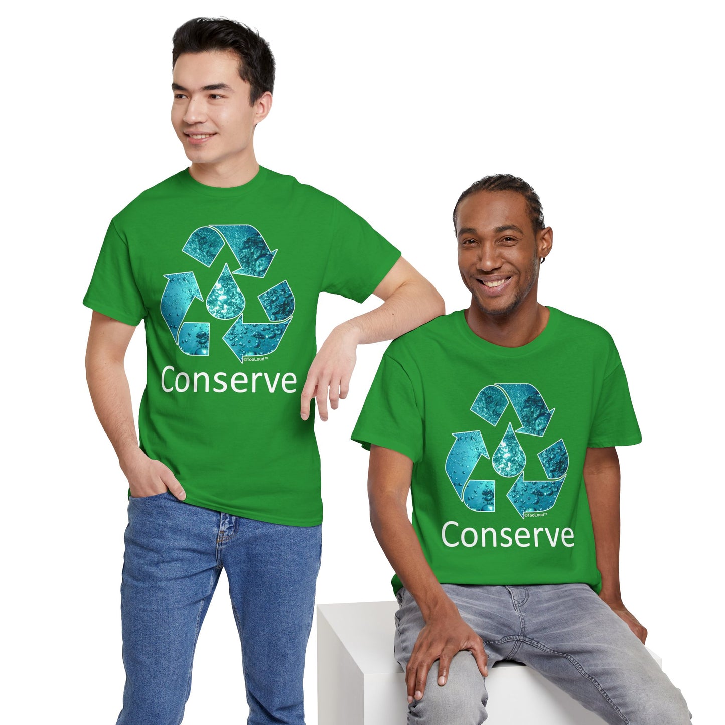 Water Conservation Text Adult Dark T-Shirt by TOOLOUD