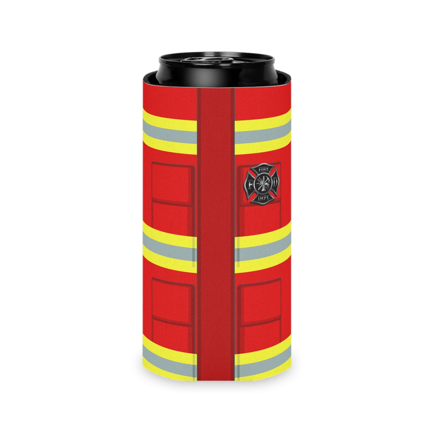 Firefighter Red AOP Can/Bottle Insulator Cooler Can or Slim by TOOLOUD