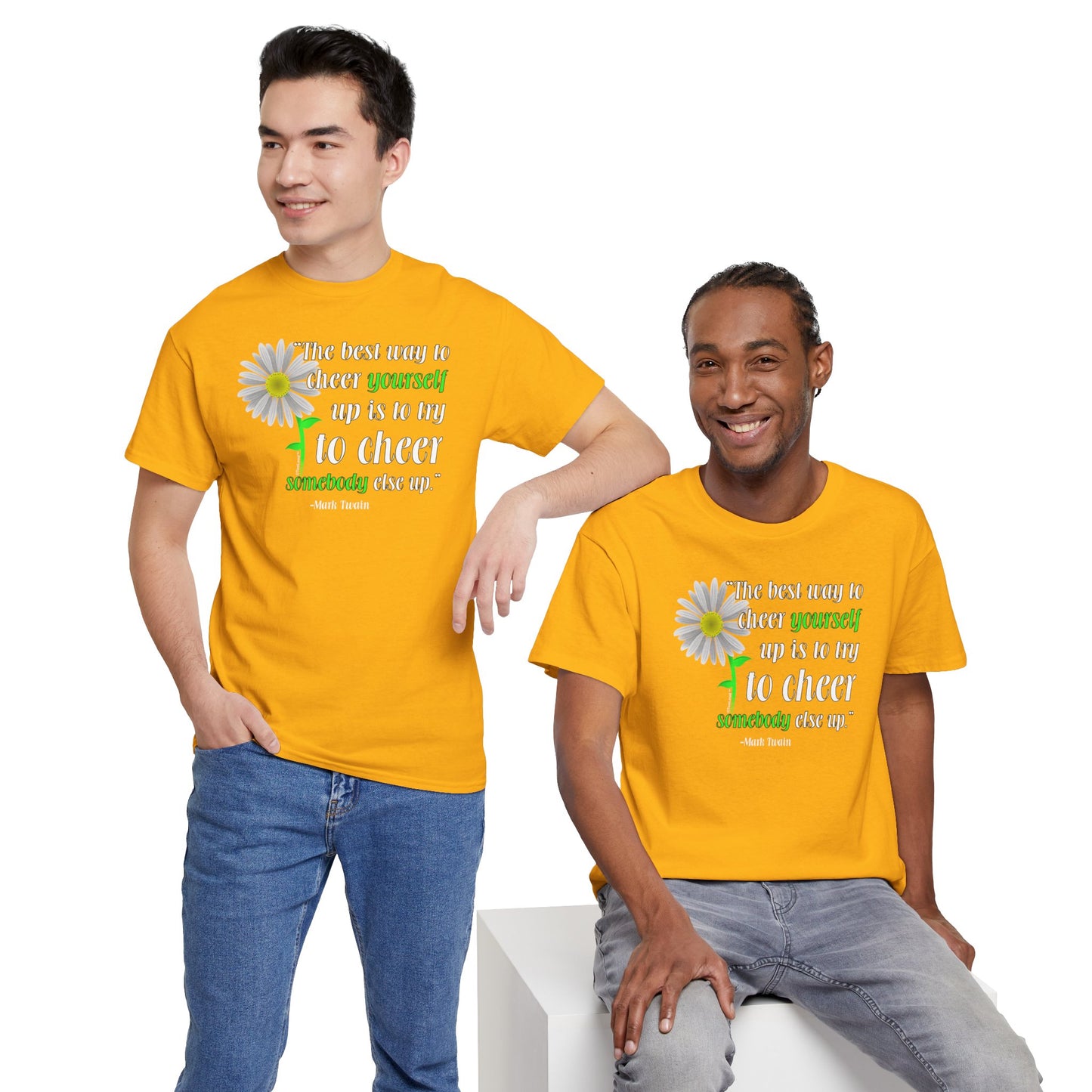 Cheer Yourself Up Mark Twain Adult Unisex T-Shirt by TOOLOUD