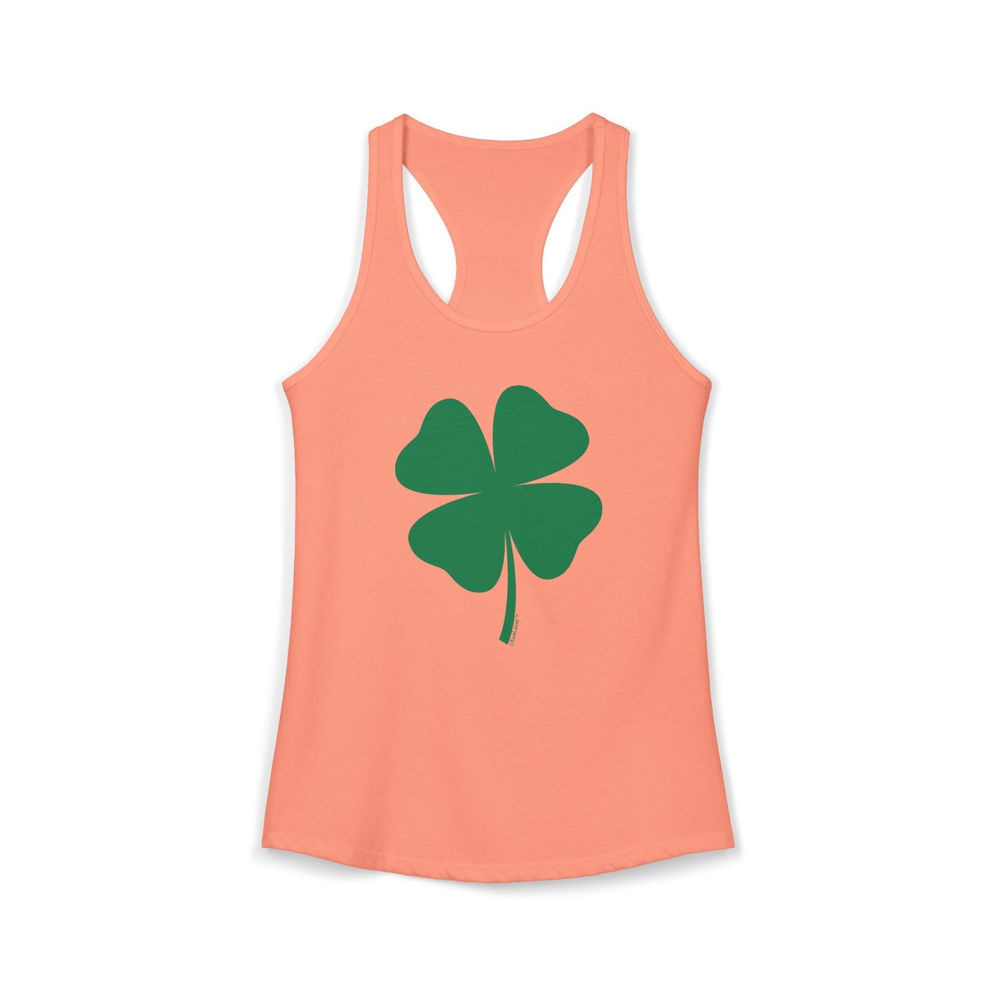 Lucky Four Leaf Clover St. Patrick’s Day Women’s Racerback Tank Top by TOOLOUD