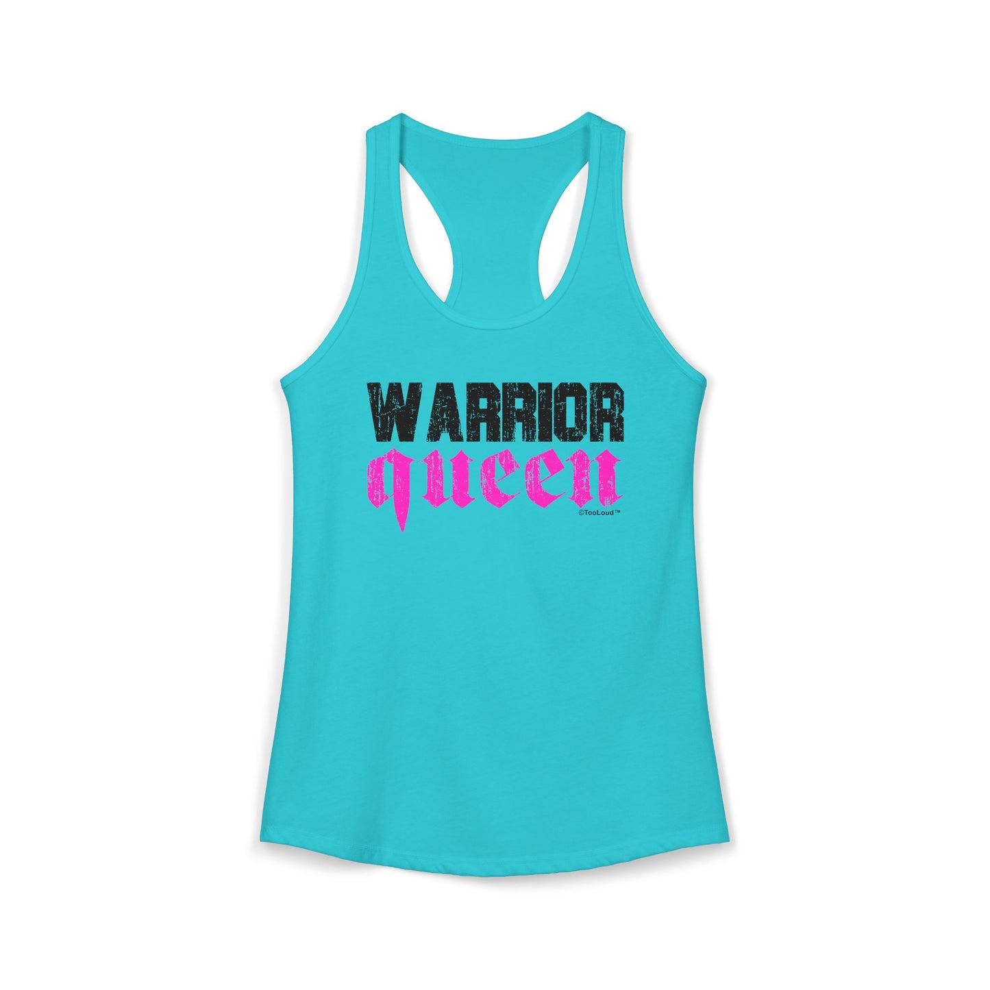 Warrior Queen Pink Script Women’s Racerback Tank Top by TOOLOUD