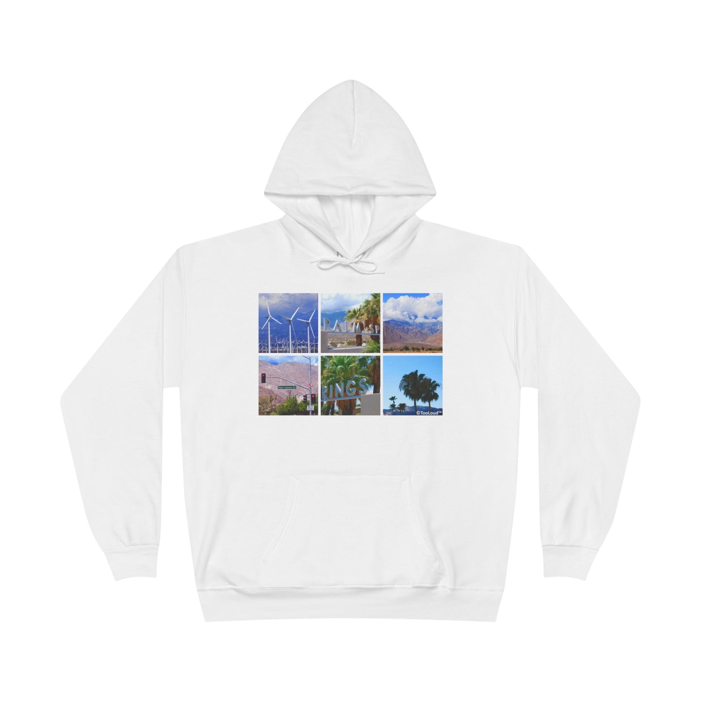 Palm Springs Square Collage Adult Hoodie Sweatshirt by TOOLOUD