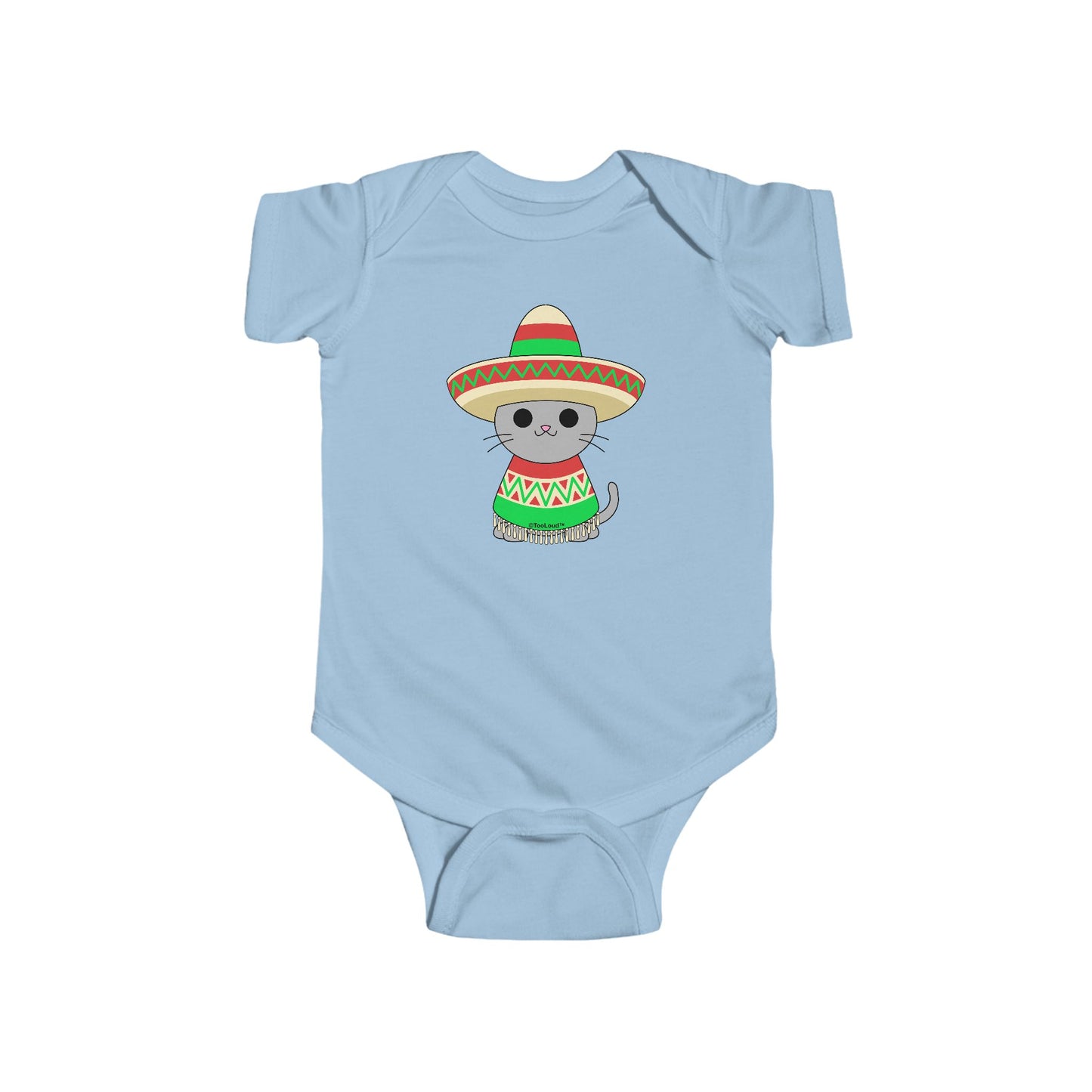 Cat with Poncho Baby Romper Bodysuit by TOOLOUD