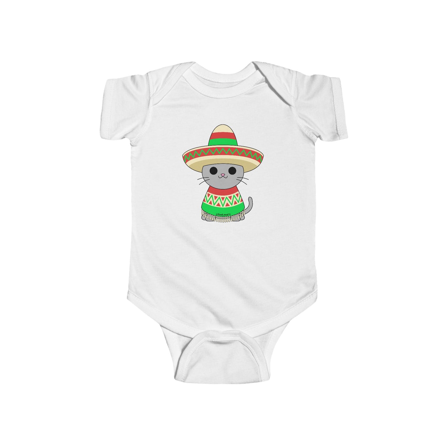 Cat with Poncho Baby Romper Bodysuit by TOOLOUD
