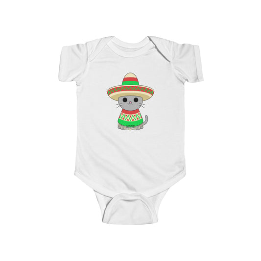 Cat with Poncho Baby Romper Bodysuit by TOOLOUD