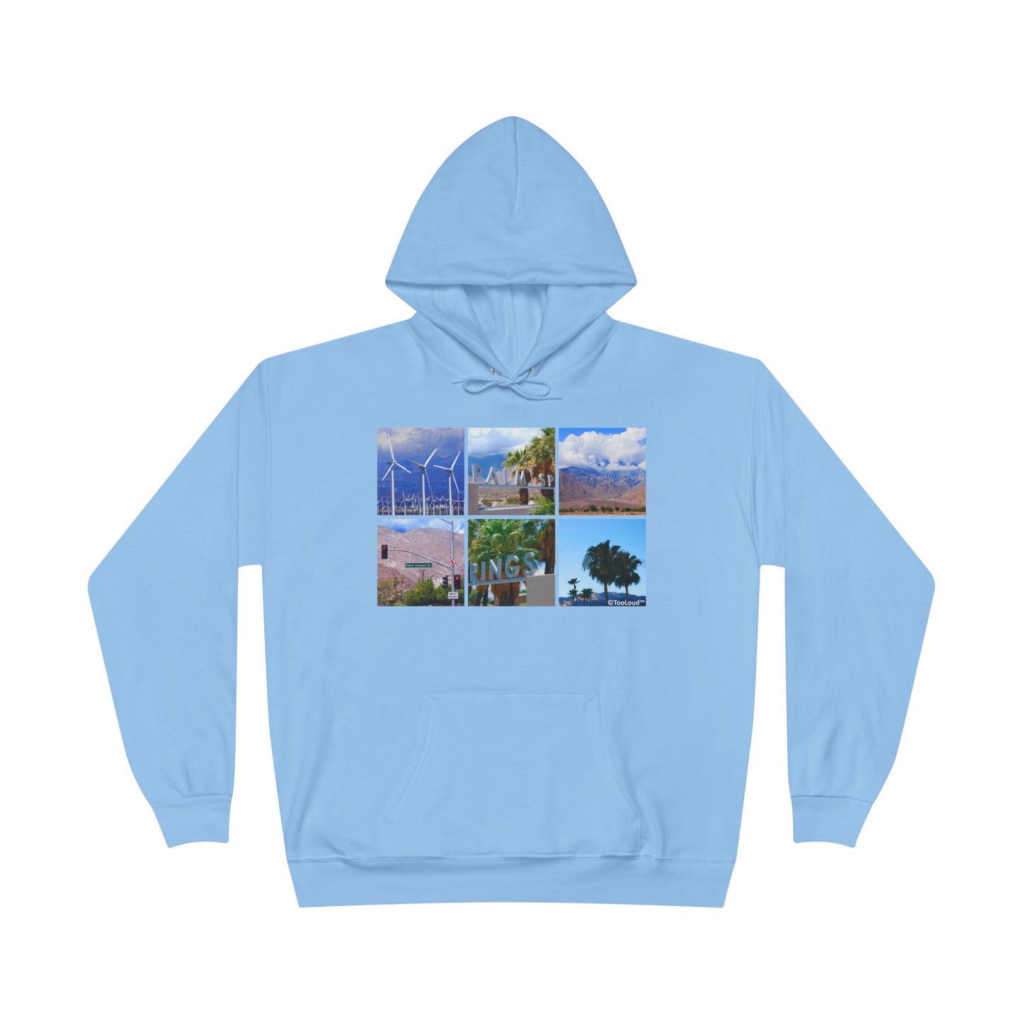 Palm Springs Square Collage Adult Hoodie Sweatshirt by TOOLOUD