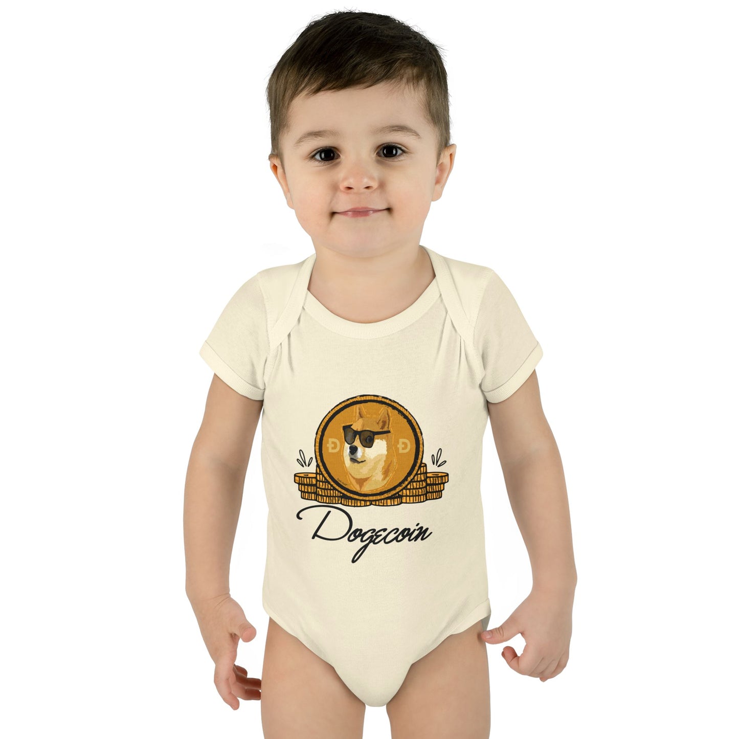 Doge Coins Baby Romper Bodysuit by TOOLOUD
