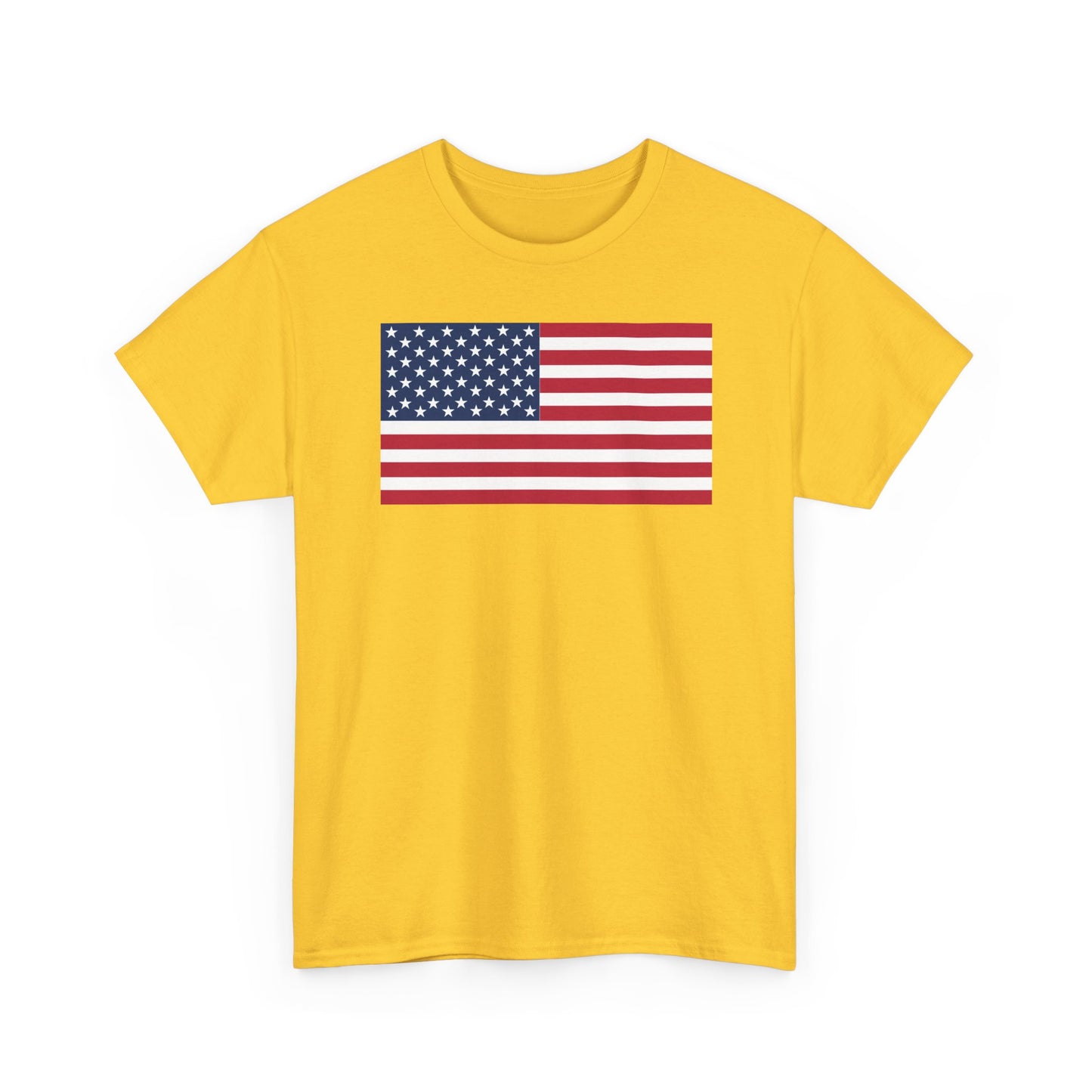 Patriotic American Flag Adult Cotton T-Shirt by TOOLOUD