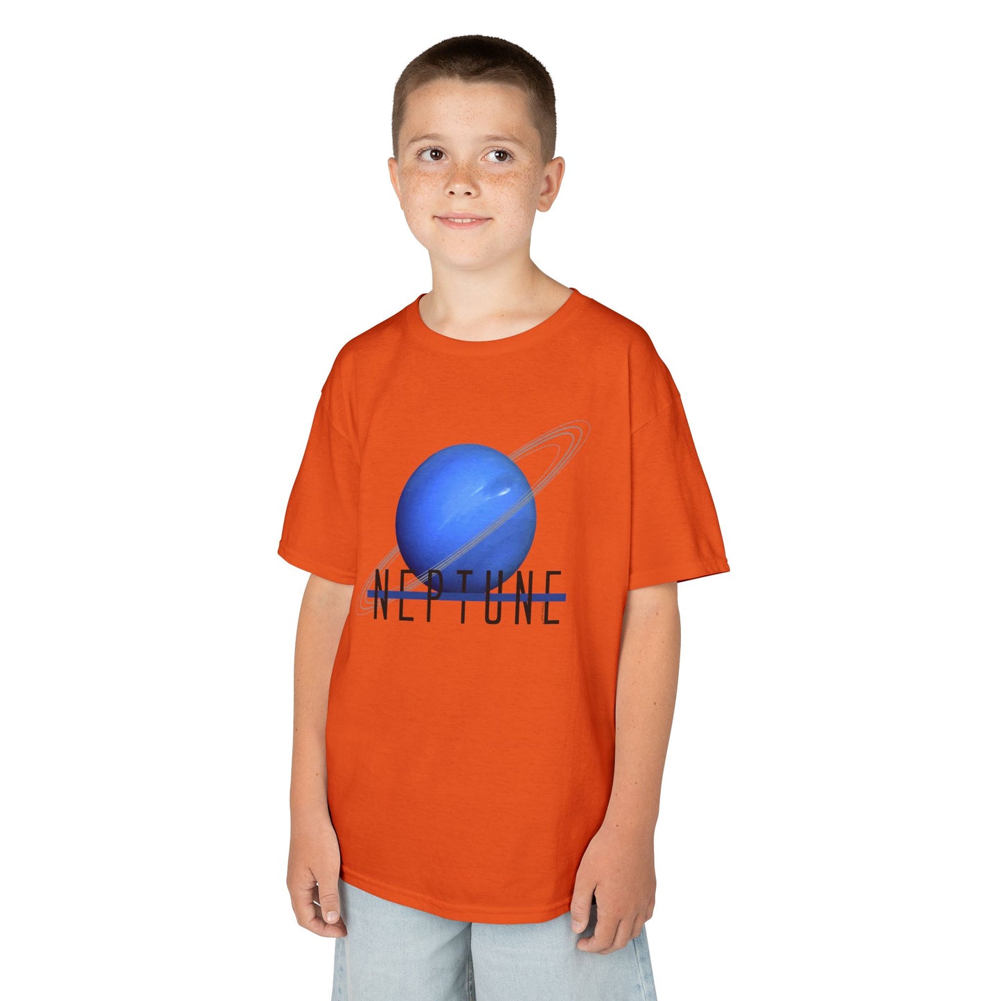 Planet Neptune Text Children's T-Shirt by TOOLOUD