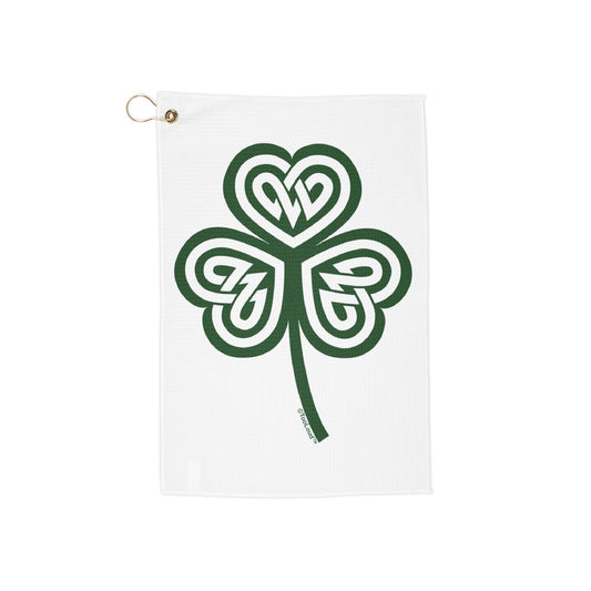 Celtic Knot Irish Shamrock Micro Terry Grommet Golf Towel 16" x 24" by TOOLOUD