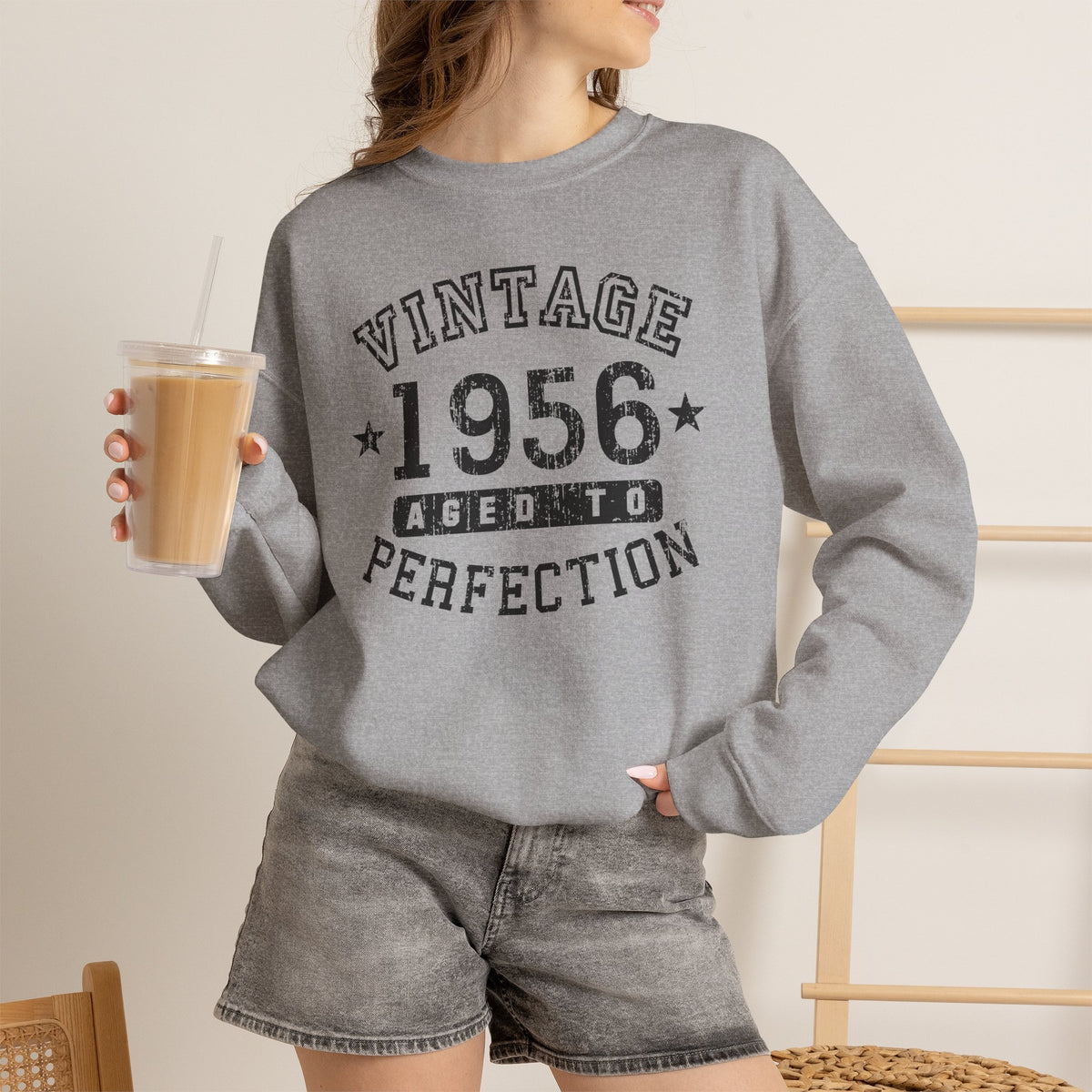 1956 – Vintage Birth Year Adult Sweatshirt by TOOLOUD