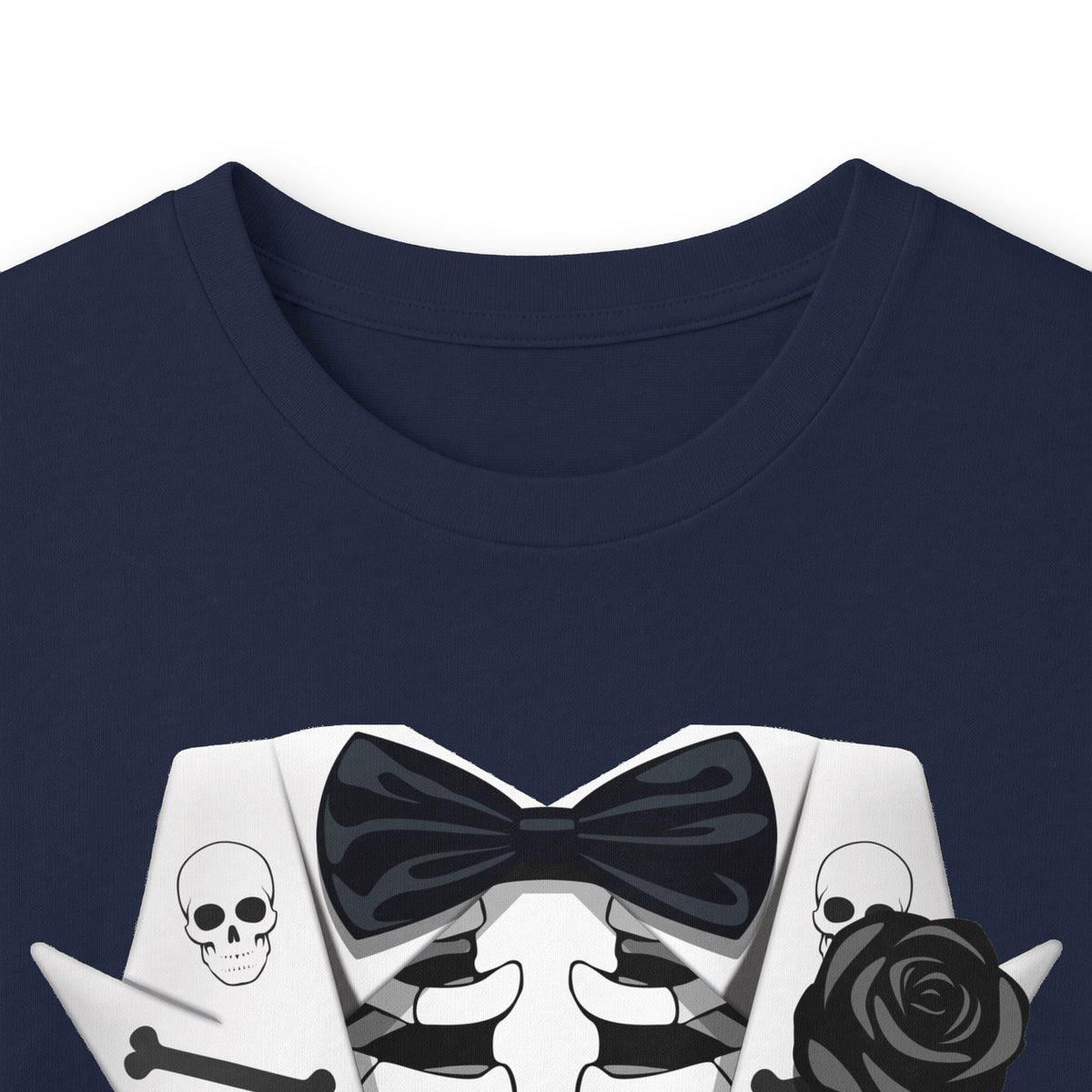 Skeleton Tuxedo Halloween Adult Long Sleeve Dark T-Shirt by TOOLOUD
