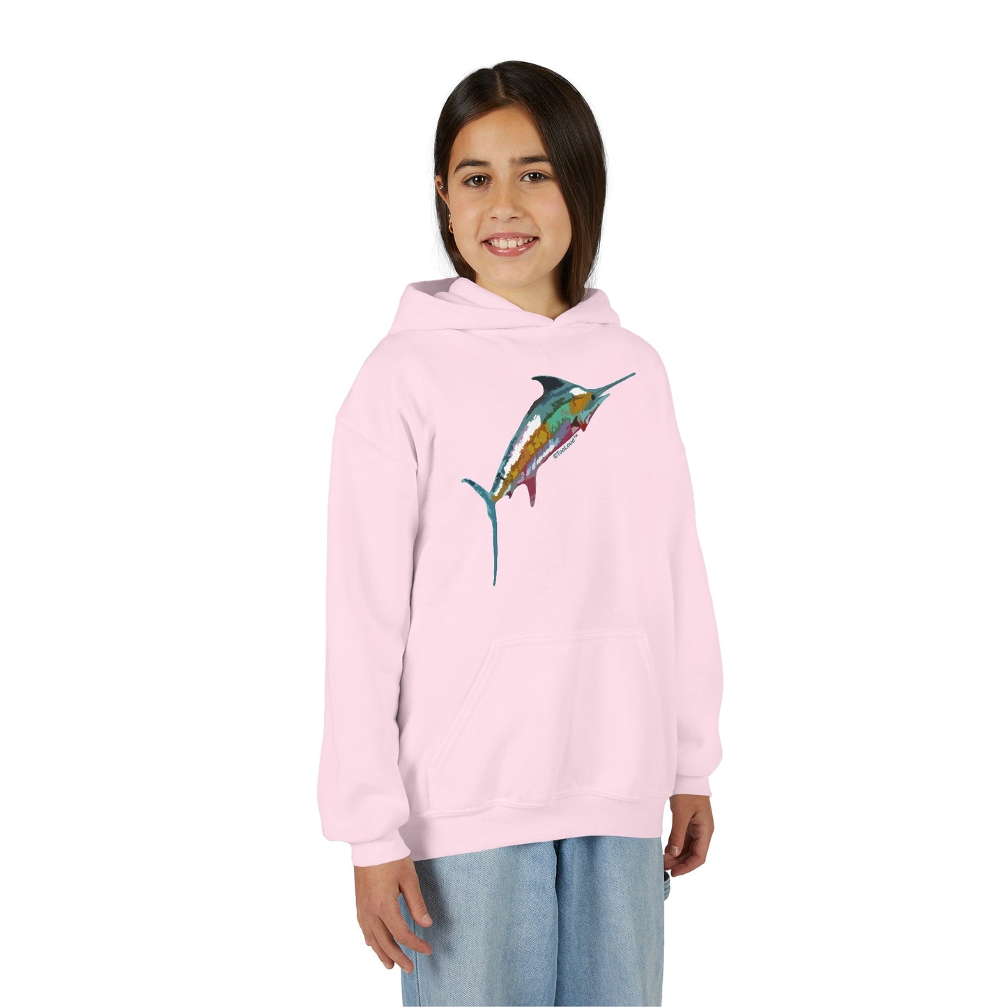 Colorful Vector Swordfish Youth Children's Hoodie by TOOLOUD