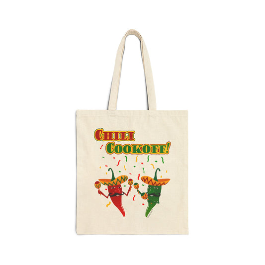 Chili Cookoff! Chile Peppers Grocery Tote Bag - Natural by TOOLOUD